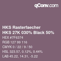 Color code: HKS Rasterfaecher - HKS 27K 030% Black 50% | qconv.com