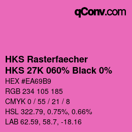 カラーコード: HKS Rasterfaecher - HKS 27K 060% Black 0% | qconv.com