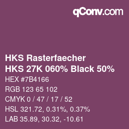 Color code: HKS Rasterfaecher - HKS 27K 060% Black 50% | qconv.com