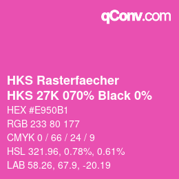 Color code: HKS Rasterfaecher - HKS 27K 070% Black 0% | qconv.com