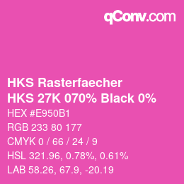 カラーコード: HKS Rasterfaecher - HKS 27K 070% Black 0% | qconv.com