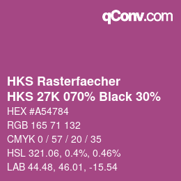 カラーコード: HKS Rasterfaecher - HKS 27K 070% Black 30% | qconv.com