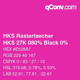 Farbcode: HKS Rasterfaecher - HKS 27K 080% Black 0% | qconv.com