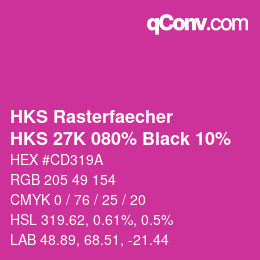 カラーコード: HKS Rasterfaecher - HKS 27K 080% Black 10% | qconv.com