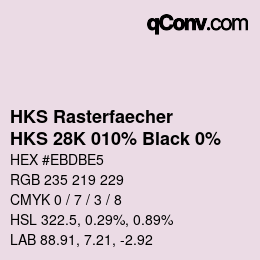 Color code: HKS Rasterfaecher - HKS 28K 010% Black 0% | qconv.com