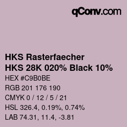 Code couleur: HKS Rasterfaecher - HKS 28K 020% Black 10% | qconv.com