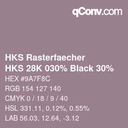 Color code: HKS Rasterfaecher - HKS 28K 030% Black 30% | qconv.com