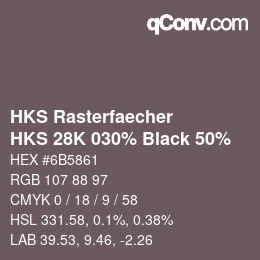 Código de color: HKS Rasterfaecher - HKS 28K 030% Black 50% | qconv.com