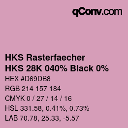 Code couleur: HKS Rasterfaecher - HKS 28K 040% Black 0% | qconv.com