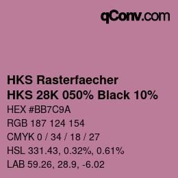 Farbcode: HKS Rasterfaecher - HKS 28K 050% Black 10% | qconv.com
