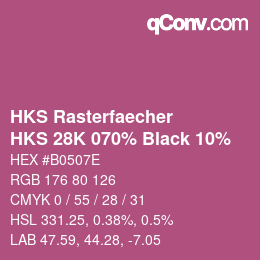 Farbcode: HKS Rasterfaecher - HKS 28K 070% Black 10% | qconv.com