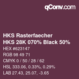 Color code: HKS Rasterfaecher - HKS 28K 070% Black 50% | qconv.com