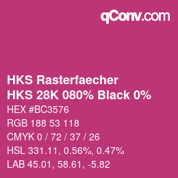 Color code: HKS Rasterfaecher - HKS 28K 080% Black 0% | qconv.com
