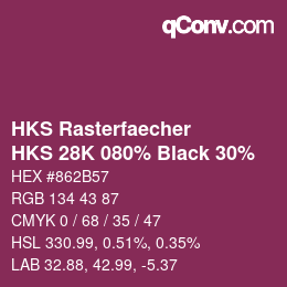 Farbcode: HKS Rasterfaecher - HKS 28K 080% Black 30% | qconv.com