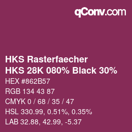 Código de color: HKS Rasterfaecher - HKS 28K 080% Black 30% | qconv.com