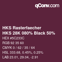 Código de color: HKS Rasterfaecher - HKS 28K 080% Black 50% | qconv.com