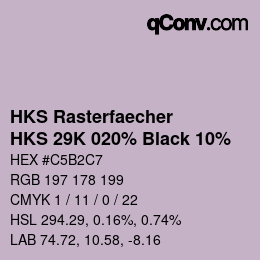 Color code: HKS Rasterfaecher - HKS 29K 020% Black 10% | qconv.com