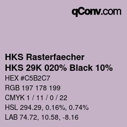 Código de color: HKS Rasterfaecher - HKS 29K 020% Black 10% | qconv.com