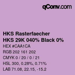 Farbcode: HKS Rasterfaecher - HKS 29K 040% Black 0% | qconv.com