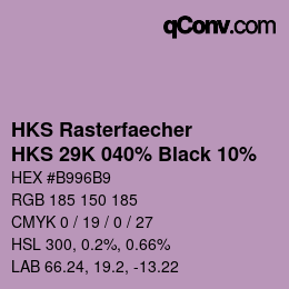 Code couleur: HKS Rasterfaecher - HKS 29K 040% Black 10% | qconv.com