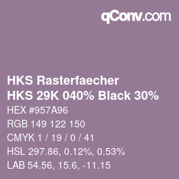 Color code: HKS Rasterfaecher - HKS 29K 040% Black 30% | qconv.com