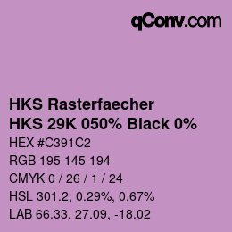 Color code: HKS Rasterfaecher - HKS 29K 050% Black 0% | qconv.com