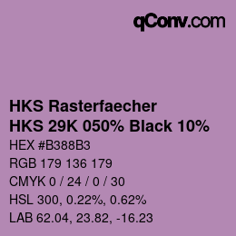 Código de color: HKS Rasterfaecher - HKS 29K 050% Black 10% | qconv.com