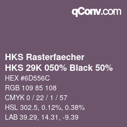 Código de color: HKS Rasterfaecher - HKS 29K 050% Black 50% | qconv.com