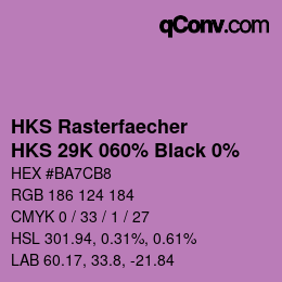 Color code: HKS Rasterfaecher - HKS 29K 060% Black 0% | qconv.com