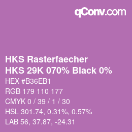 Color code: HKS Rasterfaecher - HKS 29K 070% Black 0% | qconv.com