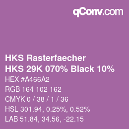 Color code: HKS Rasterfaecher - HKS 29K 070% Black 10% | qconv.com