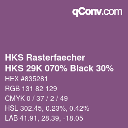 Color code: HKS Rasterfaecher - HKS 29K 070% Black 30% | qconv.com