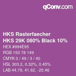 Farbcode: HKS Rasterfaecher - HKS 29K 080% Black 10% | qconv.com
