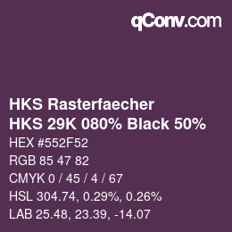 Color code: HKS Rasterfaecher - HKS 29K 080% Black 50% | qconv.com