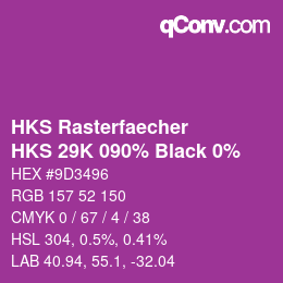 Color code: HKS Rasterfaecher - HKS 29K 090% Black 0% | qconv.com