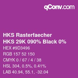 Código de color: HKS Rasterfaecher - HKS 29K 090% Black 0% | qconv.com