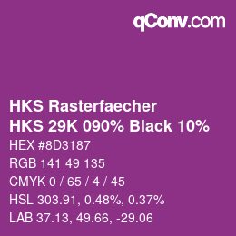 Color code: HKS Rasterfaecher - HKS 29K 090% Black 10% | qconv.com