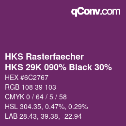 Farbcode: HKS Rasterfaecher - HKS 29K 090% Black 30% | qconv.com