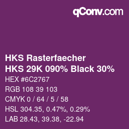 Color code: HKS Rasterfaecher - HKS 29K 090% Black 30% | qconv.com