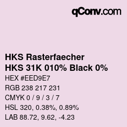 Farbcode: HKS Rasterfaecher - HKS 31K 010% Black 0% | qconv.com