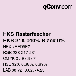Farbcode: HKS Rasterfaecher - HKS 31K 010% Black 0% | qconv.com