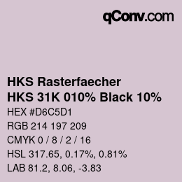 Código de color: HKS Rasterfaecher - HKS 31K 010% Black 10% | qconv.com