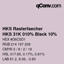 Code couleur: HKS Rasterfaecher - HKS 31K 010% Black 10% | qconv.com