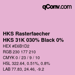 Color code: HKS Rasterfaecher - HKS 31K 030% Black 0% | qconv.com