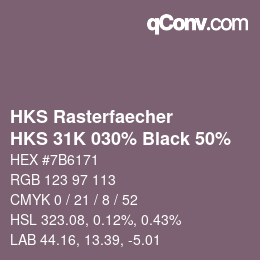 Code couleur: HKS Rasterfaecher - HKS 31K 030% Black 50% | qconv.com