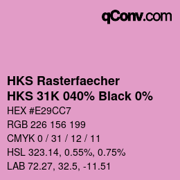 Farbcode: HKS Rasterfaecher - HKS 31K 040% Black 0% | qconv.com