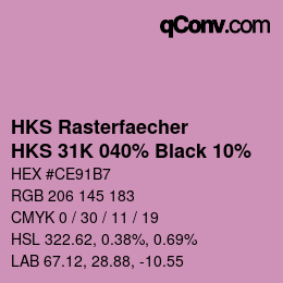 Code couleur: HKS Rasterfaecher - HKS 31K 040% Black 10% | qconv.com