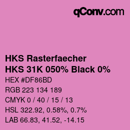 Código de color: HKS Rasterfaecher - HKS 31K 050% Black 0% | qconv.com