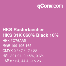 カラーコード: HKS Rasterfaecher - HKS 31K 060% Black 10% | qconv.com