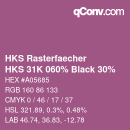カラーコード: HKS Rasterfaecher - HKS 31K 060% Black 30% | qconv.com